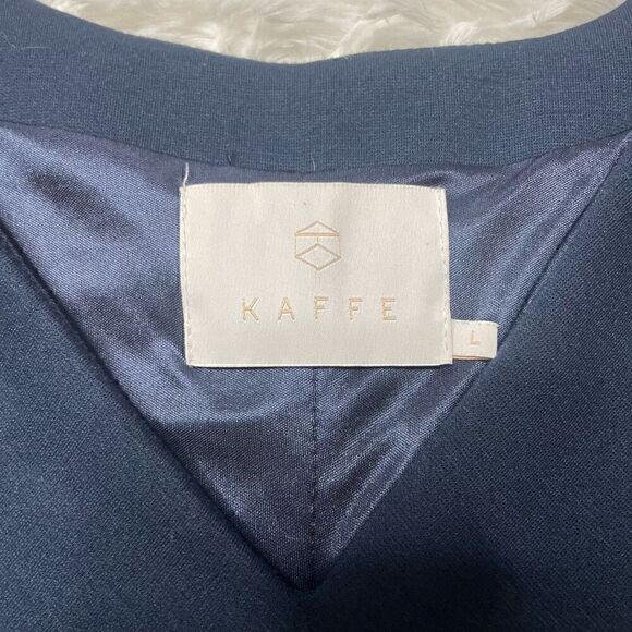 KAFFE Dress Sheath Navy Blue Size L Vneck Sleeveless Stretchy - Picture 3 of 11